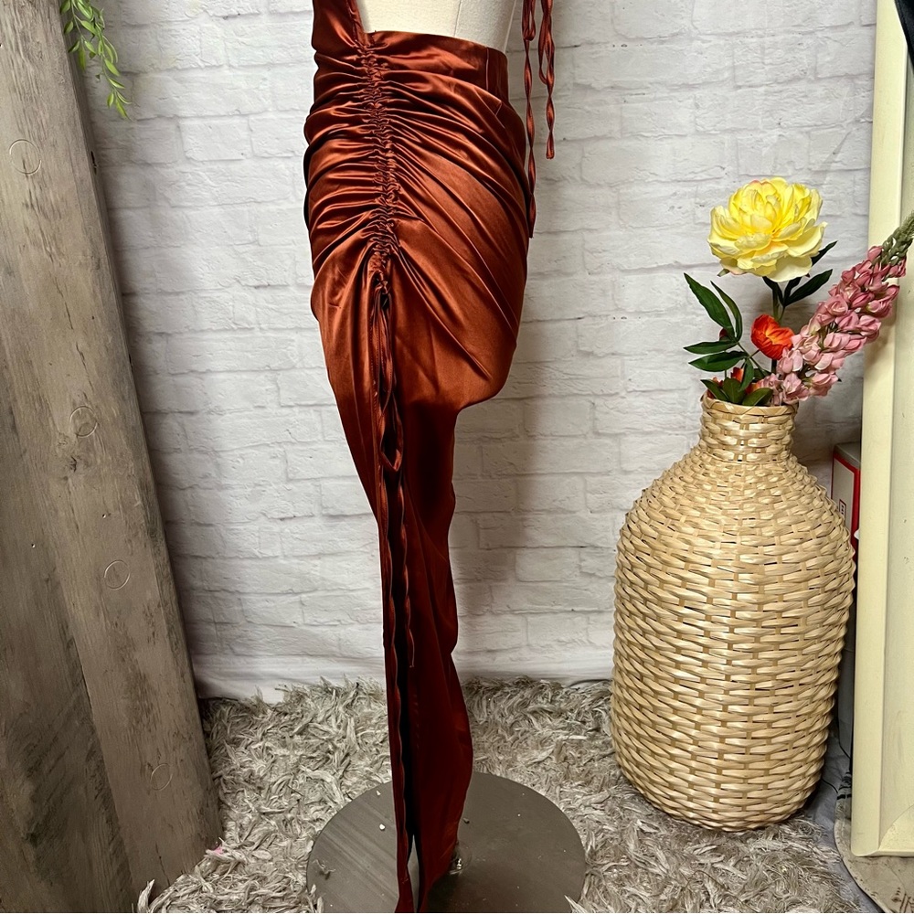 Copper Silk Dress - image 5